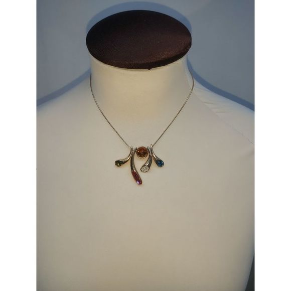 ALILANG Golden Tone Swarovski Crystal Abstract Tusk Horn Signal Light Art Bead N - Picture 6 of 7